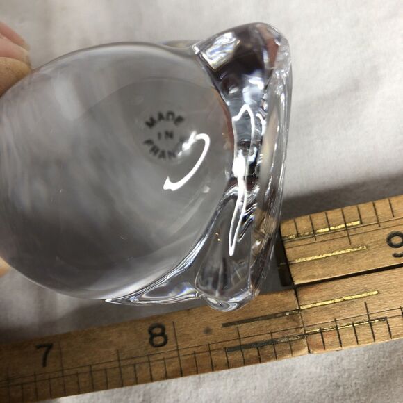 Vtg. FRANKLIN MINT 1987 Crystal OWL Clear Glass ~Made In France Label. 3" tall - Picture 5 of 10